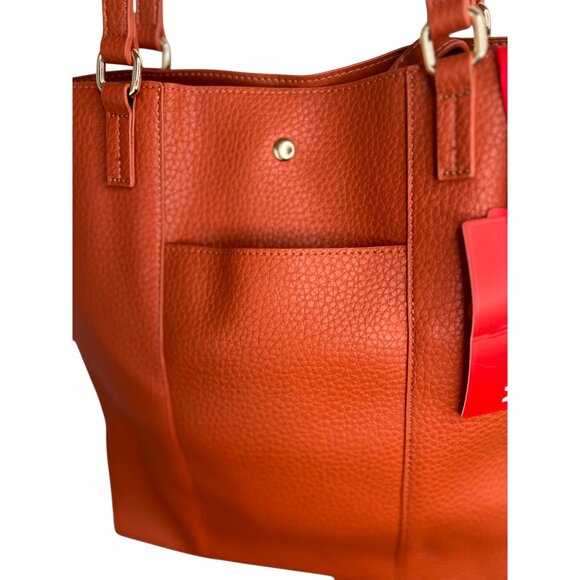 Montana West Textured Faux Leather Tote Bag With Detachable Pouch & Gold Accents - Picture 10 of 12